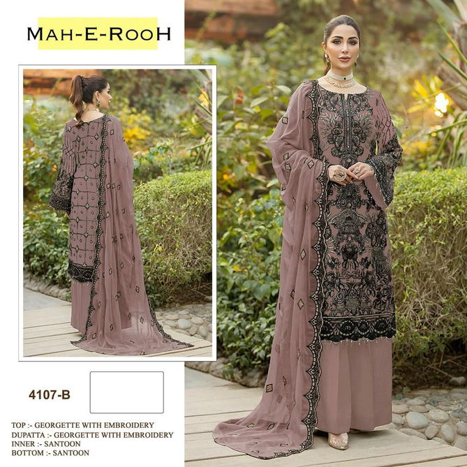 Mah E Rooh 4107 Light Color Embroidery Salwar Suits Catalog